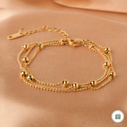18K Gold Plated Zircon Bracelet For Women Girls Birthday Christmas Mother's Day Valentine's Day Gift Adjustable
